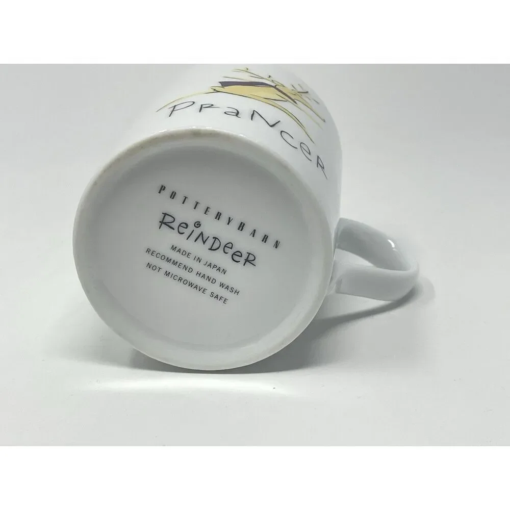Pottery Barn Reindeer Prancer Christmas Coffee Cocoa Cup Mug 4” Replacement